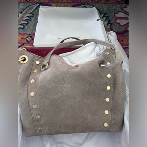 Authentic Large Daniel Hammitt Bag in Grey Natural Brushed Gold
